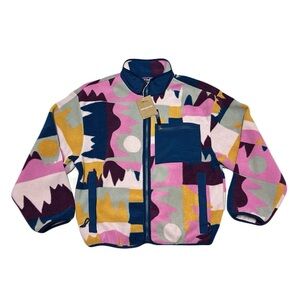 Patagonia Colorful Fleece Jacket with High Collar